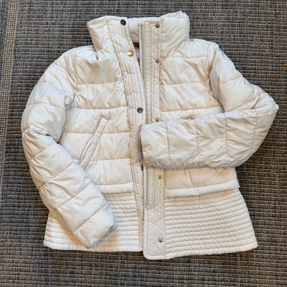 White House Black Market Women's White Puffer Jacket